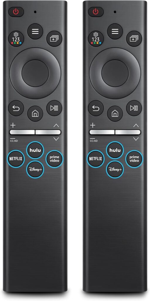 (Pack of 2) Universal Remote for Samsung TV Frame Solar Serif Crystal Curved LED QLED OLED Neo UHD SUHD HDTV 4K 8K 7 8 9 Series Smart TV Remotes Control Replacement – 2 Year Warranty